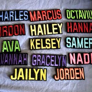 Factory Bulk Personalized 3D Custom Name Logo <b>Iron</b> on Canvas Embroidered Patches for Jackets Hats Bags Design Letters Patches - Product Image 3