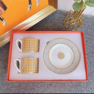 Restaurant Ceramic Gold <b>Tea</b> <b>Cup</b> <b>Sets</b> Luxury Bone China Coffee <b>Cup</b> with Saucer - Product Image 5