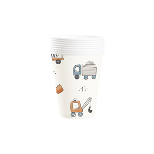 DAMAI - Juegos de Decoración para Fiestas Infantiles, Platos y Vasos Desechables de Papel, Juegos de Papel con Diseño de Autos, Camiones y Excavadoras - Product Image 6