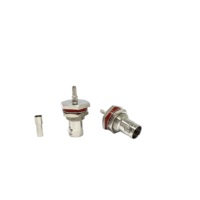 75ohm BNC Femelle Jakc Bulkhead Crimp RF Connecteur Coaxial Étanche pour Câble RG179