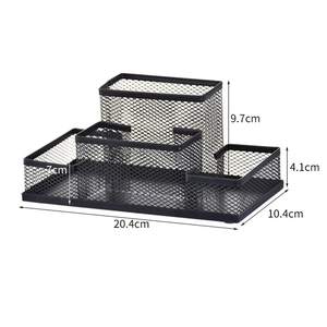 مستلزمات مكتبية إكسسوارات تخزين قلم رصاص حامل قلم رصاص سطح مكتب شبكة معدنية طقم مع 4 أقسام - Product Image 3