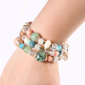 Bracelet extensible en perles géométriques en plastique pour femme, motif <span class=keywords><strong>arbre</strong></span> <span class=keywords><strong>de</strong></span> <span class=keywords><strong>vie</strong></span>, bijoux bohèmes, collection très prisée - Product Image 3