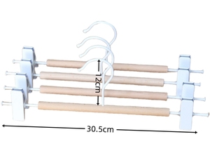 Natural Wooden Pants <b>Hangers</b> With White Clips Skirt <b>Hangers</b> for Woman Clothes Shop <b>Hanger</b> With Non Slip Bar - Product Image 4