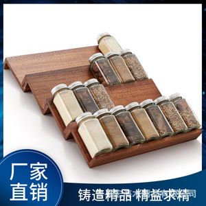 Wood Spice <b>Rack</b> 4 Tier Acacia Wood Multi Functional <b>Kitchen</b> Storage For Spices - Product Image 3