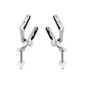 Charnières de siège de toilette Chrome Conca 35 mm, finition chromée pour sièges de toilette ronds, fermeture amortie, en acier inoxydable, design minimaliste - Product Image 1