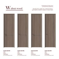 Porte plate moderne en composite PVC/WPC étanche pour hôtels chambres école salon salle de bain surface finie cadre peau affleurante