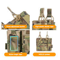 Vente en gros de pochettes tactiques pour chargeurs de fusil de type kangourou à double étage en nylon Cordura 500D pour 5,56 mm