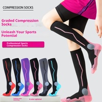 Chaussettes de compression tricotées à compression de niveau 2 pour mollets, 200N, pour la course et le fitness, montantes, en nylon, anti-frottement, motif uni, ODM