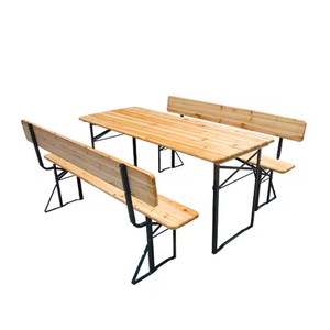 Mesa Rectangular Plegable Ligera de Madera y Metal Estilo Rústico con Patas Metálicas Plegables para Uso en Entradas y Villas - Product Image 4