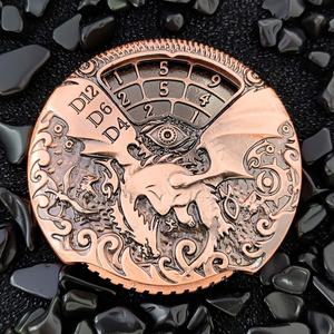 Spinner de Metal con Dados de Ruleta 7 en 1 con Diseño de Dragón Maldito de DND para Calabozos y Dragones - Product Image 1