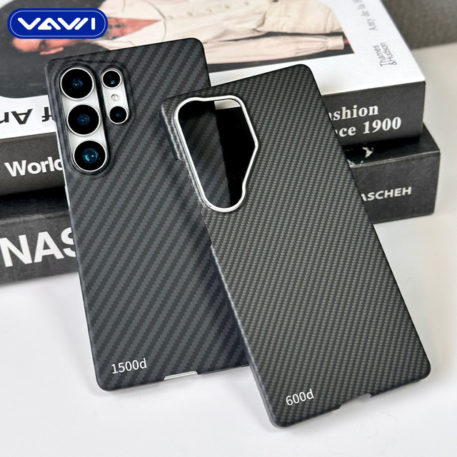VAWI B008 Aramid Fiber Carbon Fiber Texture Magnetic Case for Samsung S23 24 S25 Ultra for Huawei P70 for iPhone Android Case