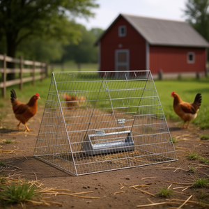Cage à poulets en acier galvanisé argenté 43,31 x 39,37 x 33,46 pouces, élevée rigidité, pour l'élevage de volailles - Product Image 2