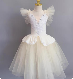 Robe de ballet longue pour enfants, costume de scène, <span class=keywords><strong>tutu</strong></span> de petit cygne pour fille, tenue de scène professionnelle pour le Lac des cygnes - Product Image 1