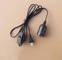 Kit de cordon de lampe de Table E27 blanc noir câble en pvc prise américaine et interrupteur en ligne ou gradateur
