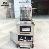 Grande friteuse à pression électrique pour poulet, capacité de 55 L, avec pompe de filtration d'huile, machine à poulet frit style KFC, acier inoxydable 304