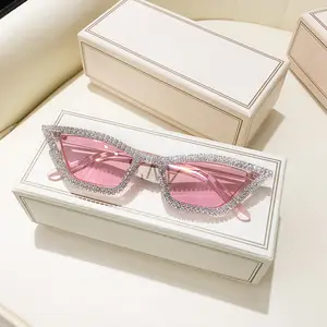 Oculos Feminino Strass Sonnenbrille Female Disco Dancing Eyewear Shades Dreieckige Cat Eye Sonnenbrille
