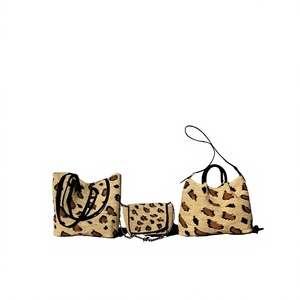 Conjunto de Bolsos de Mano para Mujer, Estilo Bohemio, Hechos a Mano, Ecológicos, con Estampado de Leopardo, Cierre de Cremallera Personalizado - Product Image 5