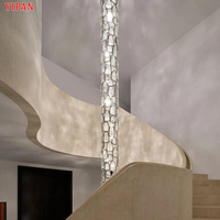 Lustre d'escalier de concepteur d'éclairage fait sur commande antique pour l'installation longue suspendue de bâtiment duplex de villa pour l'hôtel