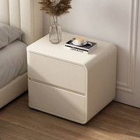 Table de chevet en bois massif de luxe simple, style crème haut de gamme, design minimaliste pour le rangement de la chambre à coucher, transfrontalier