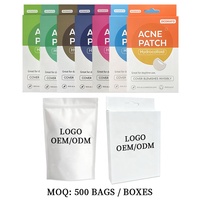 Patchs cicatrisants pour boutons d'acné en hydrocolloïde à étiquette privée, motif papillon mignon, points colorés pour le traitement des boutons d'acné, 40 unités