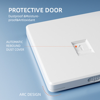 Plaque murale compacte 1 ou 2 ports RJ45 Cat.5e/Cat.6 type 86, en ABS gris, pour connecteur HY