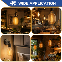 Ampoule LED à filament surdimensionnée DG170 de haute qualité, 7W, E26 E27, 2200K, verre ambré, dimmable, lampe Edison vintage pour hôtel, restaurant