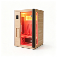 Mini sauna infrarouge intérieur pour la thérapie par la chaleur, sauna traditionnel classique pour 1 à 2 personnes, pour la détente à domicile