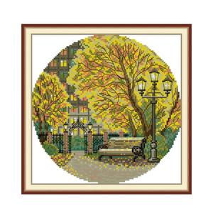 <span class=keywords><strong>Kit</strong></span> de broderie au point de croix « Automne Tranquille » sur toile Aida 16/14/11CT avec fils <span class=keywords><strong>DMC</strong></span> – <span class=keywords><strong>Kit</strong></span> d'artisanat pour adultes – Toile à broder - Product Image 2