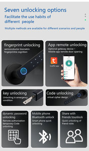 Tuya Aluminum Frame Digital <b>Smart</b> <b>Lock</b> Biometric <b>Smart</b> <b>Lock</b> for <b>Security</b> Door Password - Product Image 3