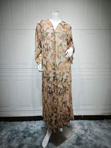 <span class=keywords><strong>Kimono</strong></span> pour femmes <span class=keywords><strong>Abaya</strong></span> mode élégant imprimé fleuri modeste turquie dubaï <span class=keywords><strong>Abaya</strong></span> manteau avec écharpe ensemble vêtements islamiques Caftans XF487 - Product Image 4