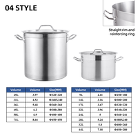 DaoSheng 8QT Low Body Marmite en acier inoxydable de haute qualité pour la cuisine Batterie de cuisine