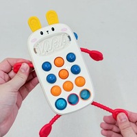 Juguete Educativo de Plástico para Bebés, Teléfono Móvil para Jalar y Empujar, Ejercicio de Flexibilidad de Dedos para Bebés y Niños Pequeños
