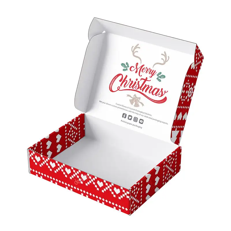 Custom Logo Luxury Packaging Gift Box Custom Size Recyclable Printing Christmas Corrugated Box