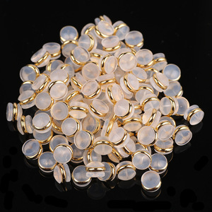 Bouchons d'oreilles en silicone pour bijoux, plaqués or, en forme de hamburger, pour boucles d'oreilles, accessoires de bricolage, taille 8 mm - Product Image 1