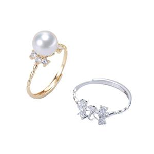 Base para Anillo de Plata S925, Soporte para Joyería con Lazo para Perlas DIY, para Perlas Redondas de 9-11mm, 10509 - Product Image 3