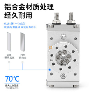 Cylindre de plateforme oscillante pneumatique HRQ2/3/7 HRQ90 180 HRQ7A Engrenage oscillant rotatif Connexion filetée Milieu de travail pneumatique pour machines - Product Image 5