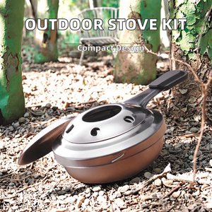 Réchaud à alcool portable Jia Qi, en acier inoxydable, brûleur à fondue, camping en plein air, randonnée, randonnée pédestre, pique-nique, régulateur de flamme - Product Image 2