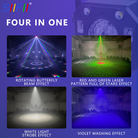 Vente en gros 4-en-1 RGB Laser Strobe Disco Effet Lumière DMX Motif Combiné pour DJ Fête Mariage Scène de Noël Source LED Utilisée
