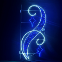 Luces LED decorativas navideñas para exteriores con forma de copo de nieve 2D 3D, estrella y cinta, montadas en poste, IP65, para decoración de Año Nuevo.