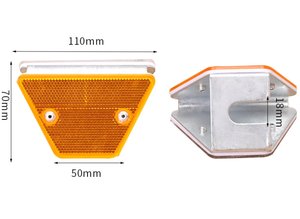 Delineateur de route trapézoïdal étanche IP68 avec réflecteur à microprismes et support en alliage d'aluminium 120x50x70mm - Product Image 2