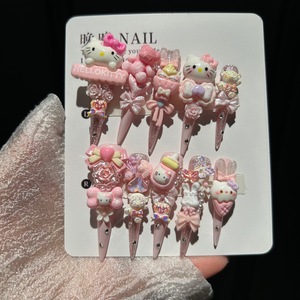 Bán buôn Y2K sang trọng đầy đủ Bìa Nail Stickers KT hồng Handmade sinh viên mặc mới phim hoạt hình vá bán chạy nhất Halloween vuông - Product Image 4