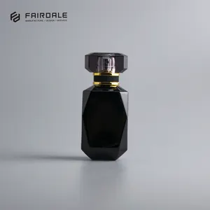 Garrafa de perfume de vidro preto 50ml, embalagem de luxo para perfume