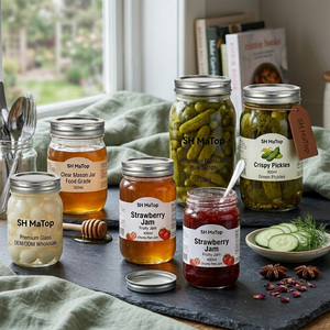 Bocaux en verre transparent OEM ODM en gros pour miel, confiture, cornichons - Product Image 5