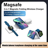 Produk penjualan terbaik adaptor pengisian cepat ponsel pengisi daya ponsel nirkabel magnetik stasiun pengisi daya nirkabel 3 in 1 3-in-1