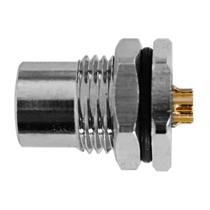 WANJIE Circular Connector M8 Female Panel Mount Solder Type Front Fastened