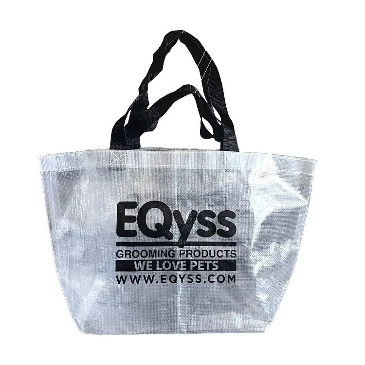 Borse per la spesa riutilizzabili premium logo stampato extra large heavy duty tote big pp woven bag