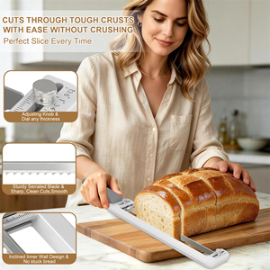 Couteau à pain dentelé réglable pour toasts, baguettes et pains à levure, en PC ABS et acier inoxydable, lavage à la main uniquement - Product Image 5