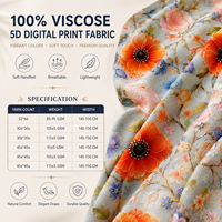 Tissu en viscose 100% imprimé numériquement en gros, motifs personnalisés, textile en rayonne pour robe d'été