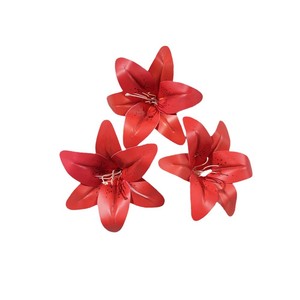 Lirios Artificiales de Tres Cabezas, Flores de Seda Resistentes al Agua, Decoración para el Hogar, Arreglos para Bodas - Product Image 5