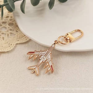 Nouveau porte-clés pendentif avion de dessin animé, modèle d'avion de chasse en alliage de zinc pour la Fête <span class=keywords><strong>Nationale</strong></span>, modèle spatial pour spectacle aérien, 6k, pour sac à dos, en stock - Product Image 4